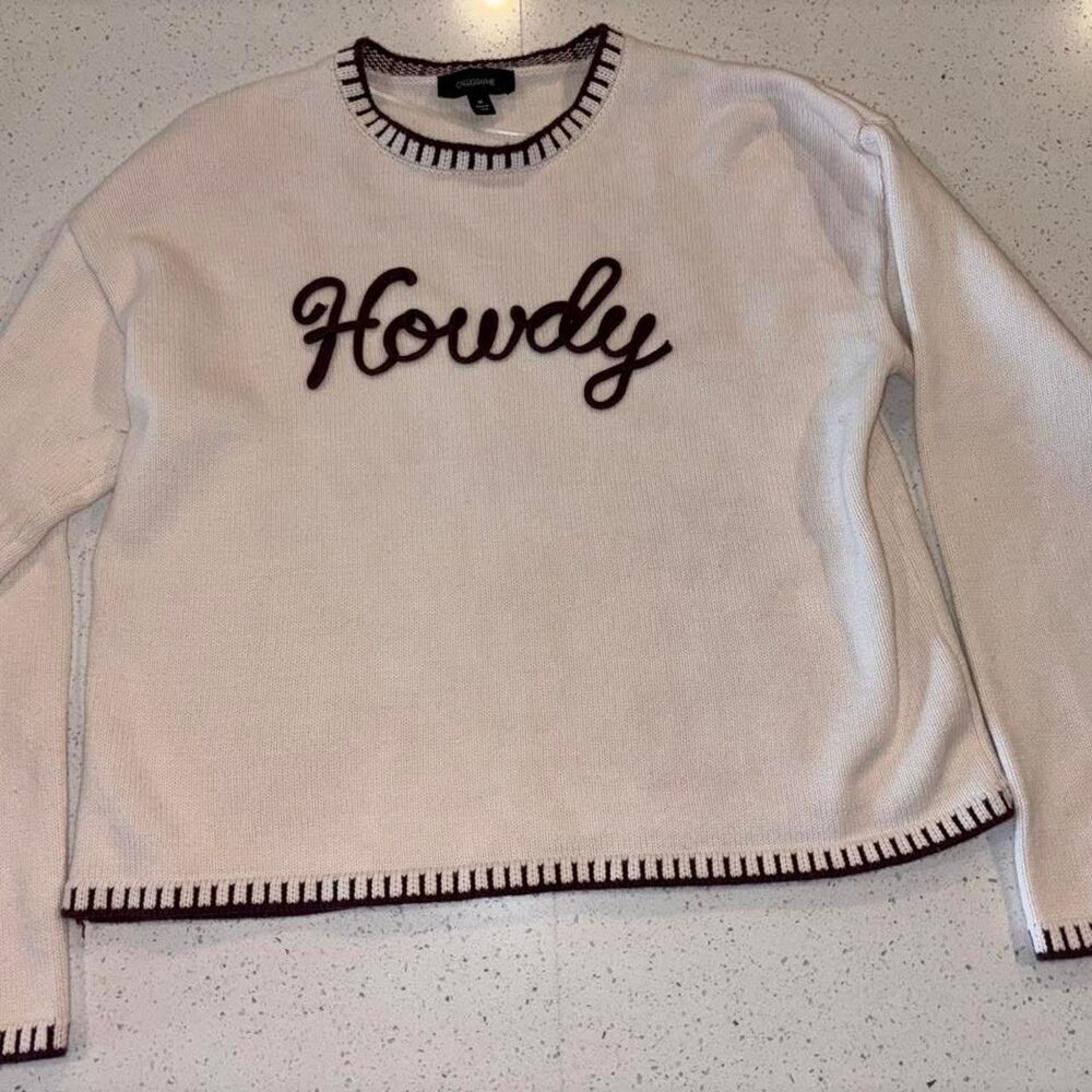 Anthropologie Calligraphie Howdy Sweater